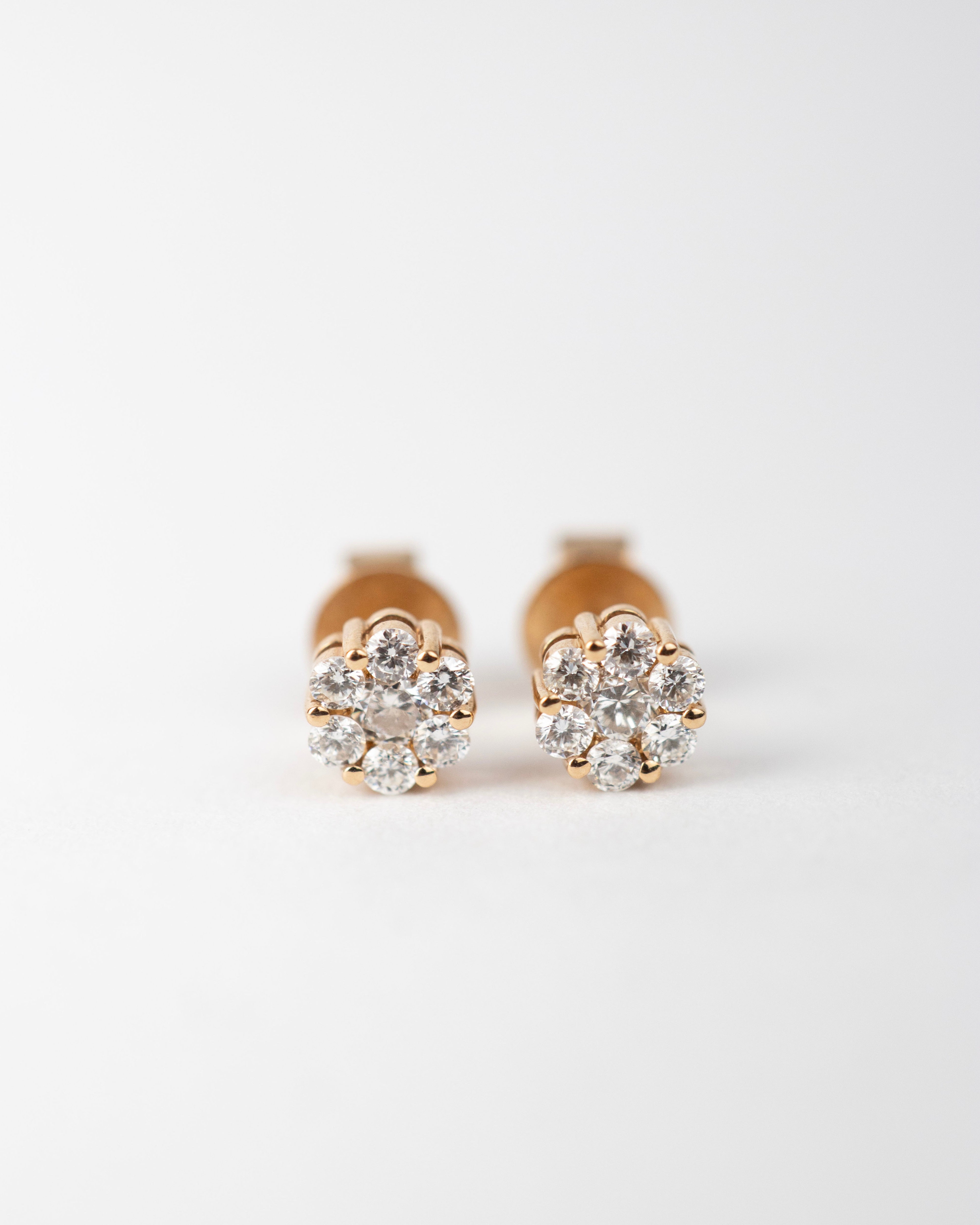 Topos flor de diamantes / 14 Diamantes / Oro Rosa 18 K