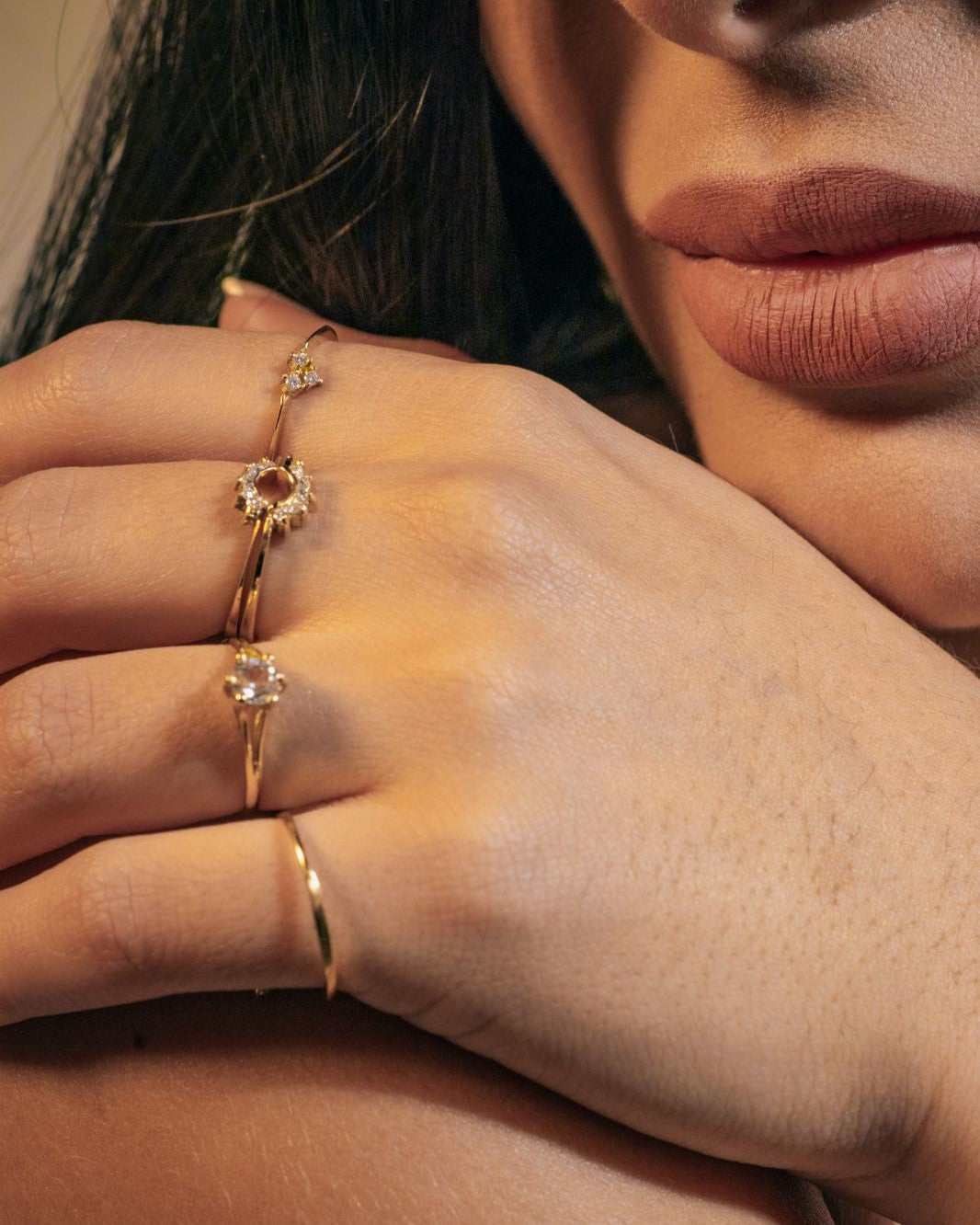 Anillo solitario de topacio / TALLA 5 - 6 / 1 Topacio / Oro 18 K