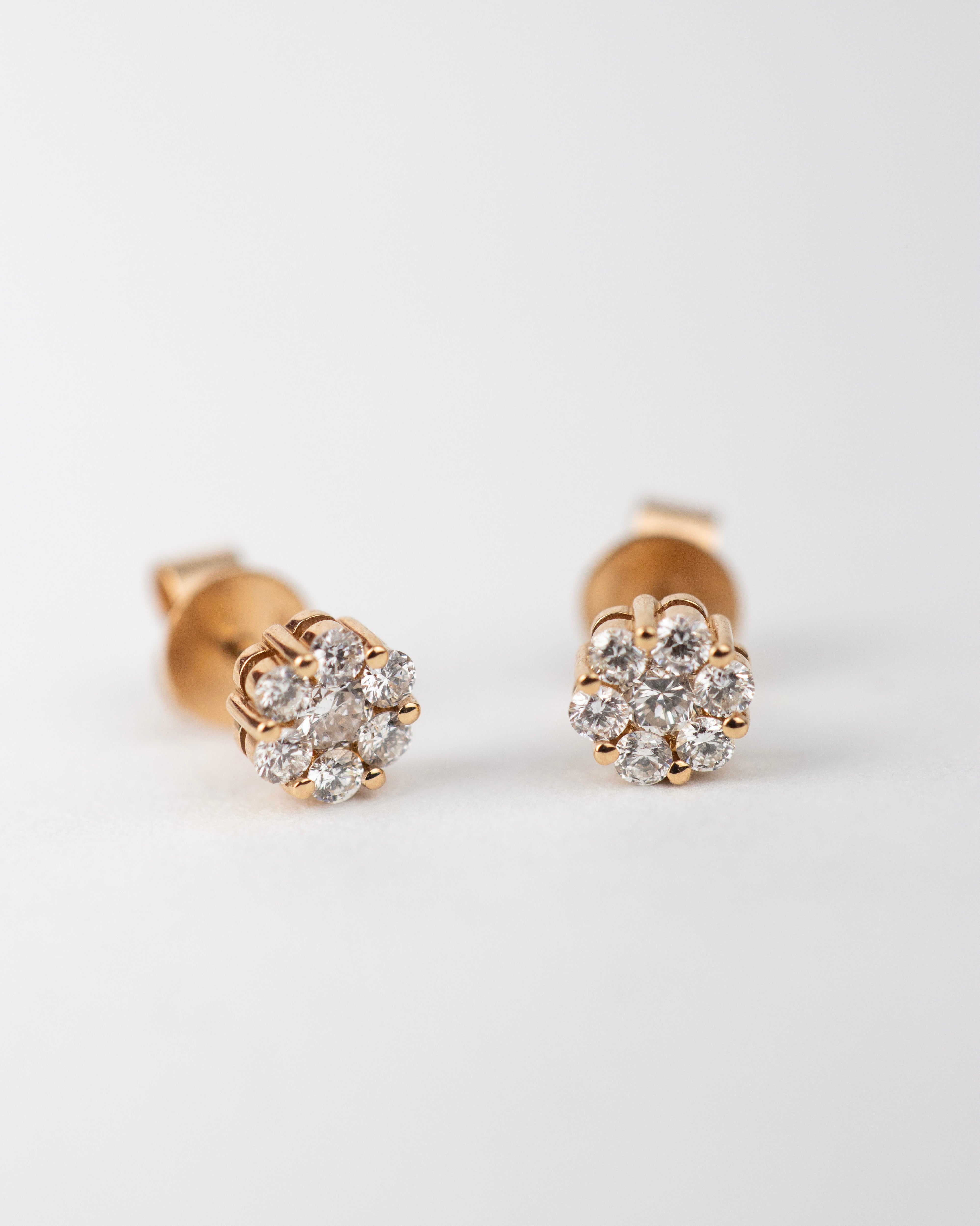 Topos flor de diamantes / 14 Diamantes / Oro Rosa 18 K