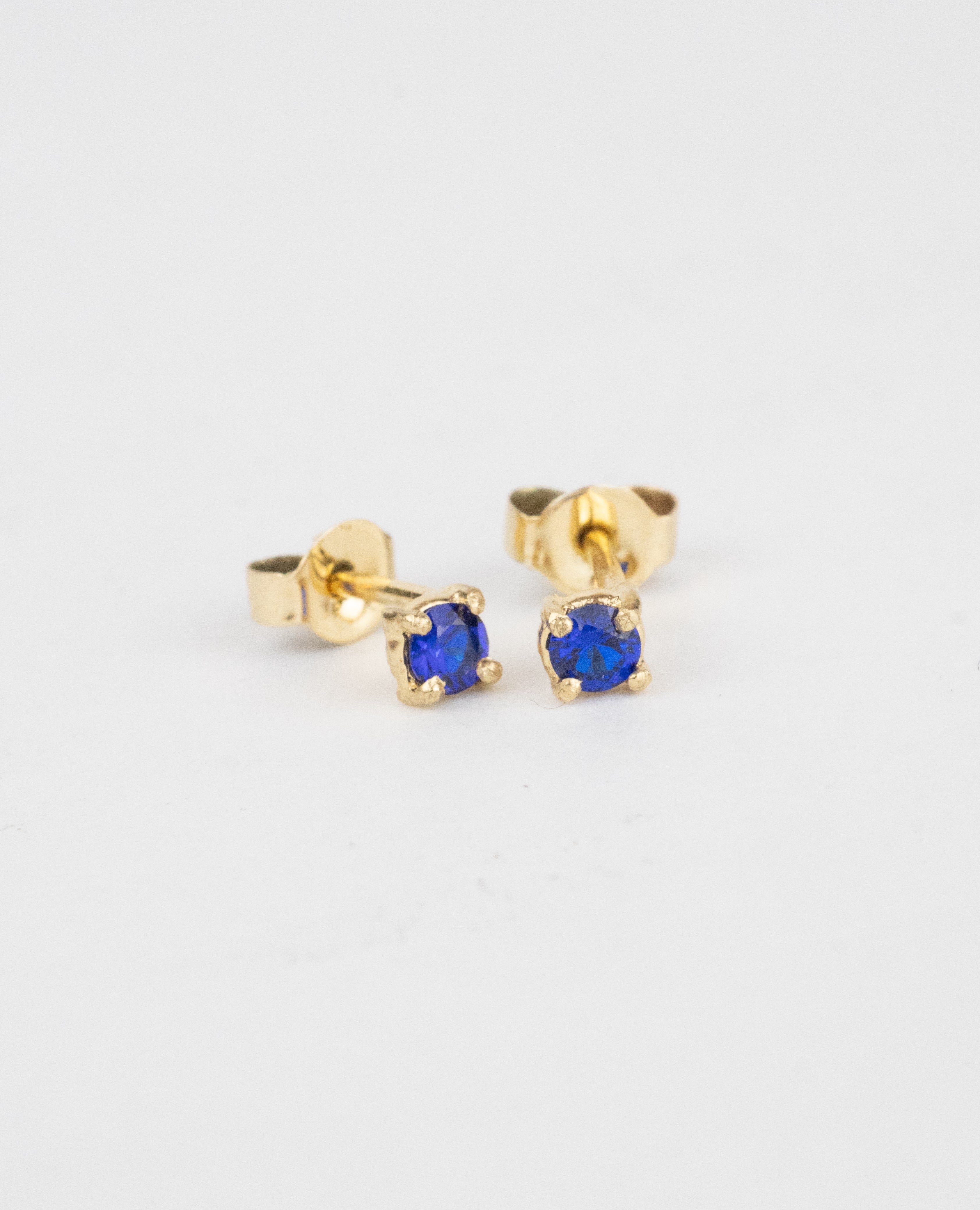 Topos de espinel azul / 2 Espineles azules / Oro 18 K