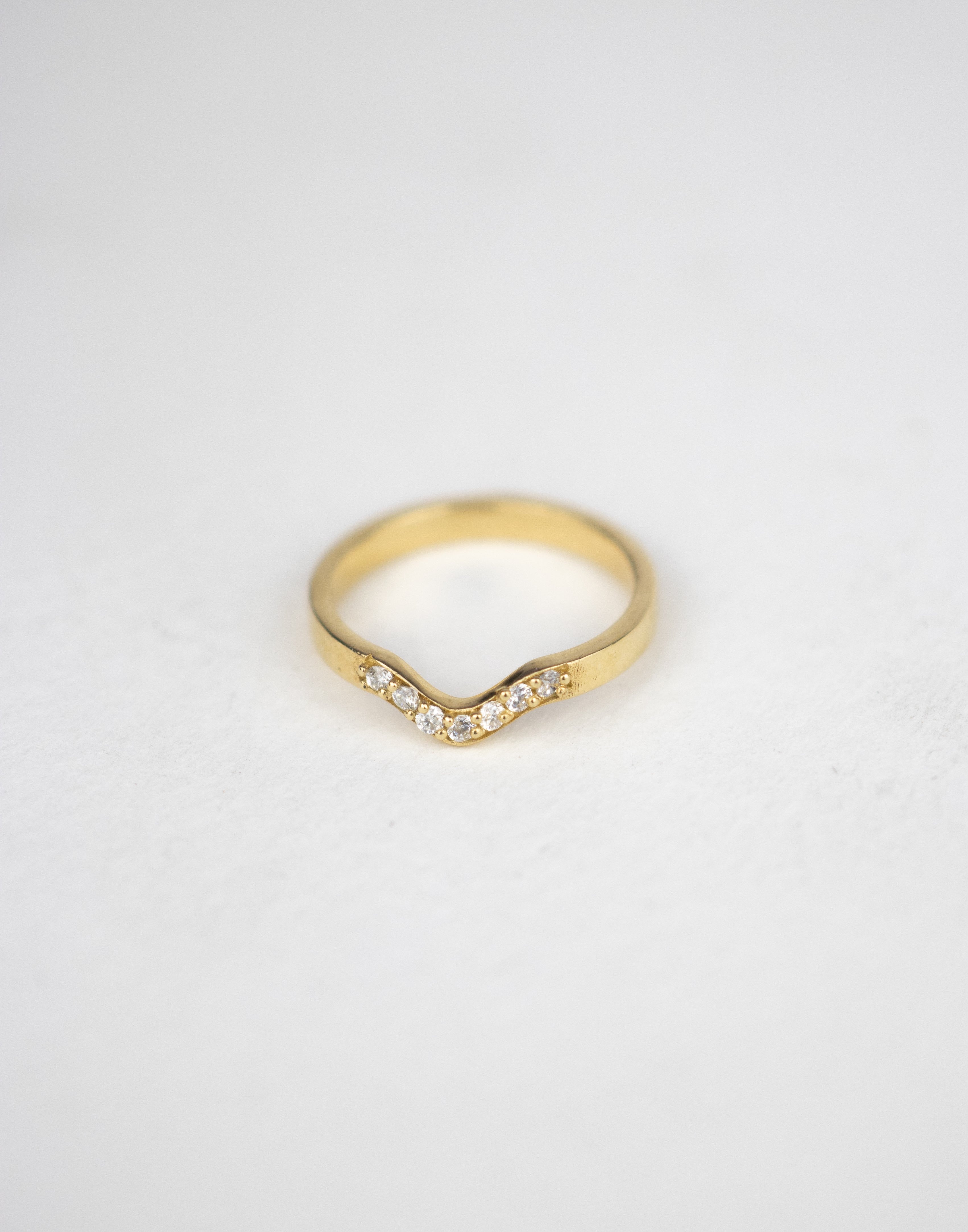 Anillo de moissanita / TALLA 6 / 7 Moissanitas / Oro 18 K